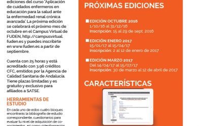 Cursa en septiembre la próxima edición de nuestro curso gratuito on line sobre nefrología
