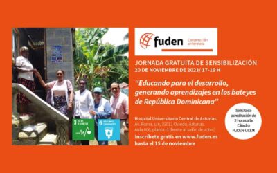 El 20 de noviembre te esperamos en Oviedo en la jornada gratuita financiada por la AACD “Educando para el desarrollo, generando aprendizajes en los bateyes de República Dominicana.”